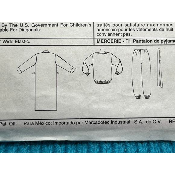 McCalls 7427 Sewing pattern Kids robe pajama top pant size 4 5 6 - Picture 6 of 6